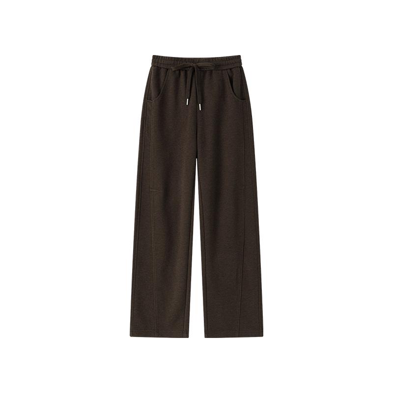 

XUDAFA Зимние однотонные повседневные свободные брюки для похудения с прямыми штанинами M хаки