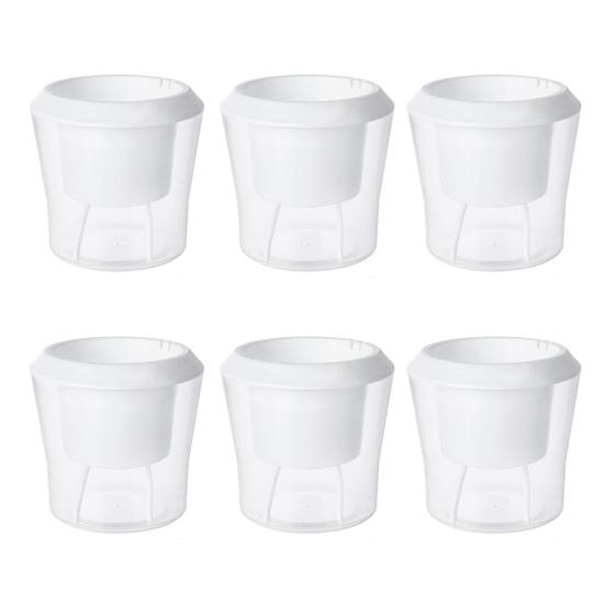 Self Watering Plant Pots Indoor Plants Planter with Reservoir Clear Plastic Round Flower Pot with Wick Ropes for Succulents Herbs Flowers Office Home