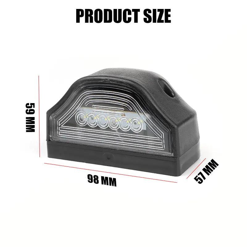 Universal 6 LED Motorcycle License Plate Light, 12-24V White Waterproof Number Plate Lamp for Dirt Pit Bike ATV UTV