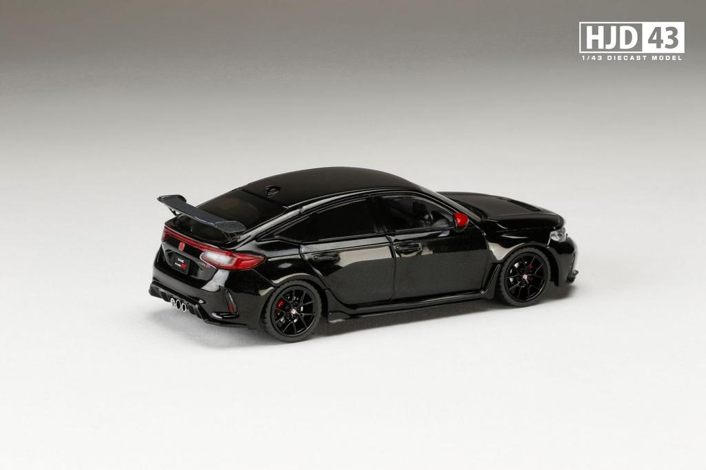 HobbyJAPAN HJD43 Scale Honda Civic Type R Racing Black Package with OEM Crystal Black Finished Model 1/43 (FL5) Options, Pearl, (HJD431004BK)
