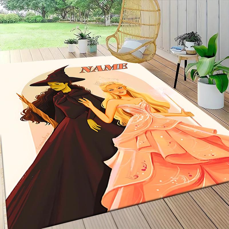 Custom Name Princess Pink Gown Carpet Rug Customizable Soft Washable Anti-Slip Home Living Room Sofa Mats Personalized Rug. 0909337