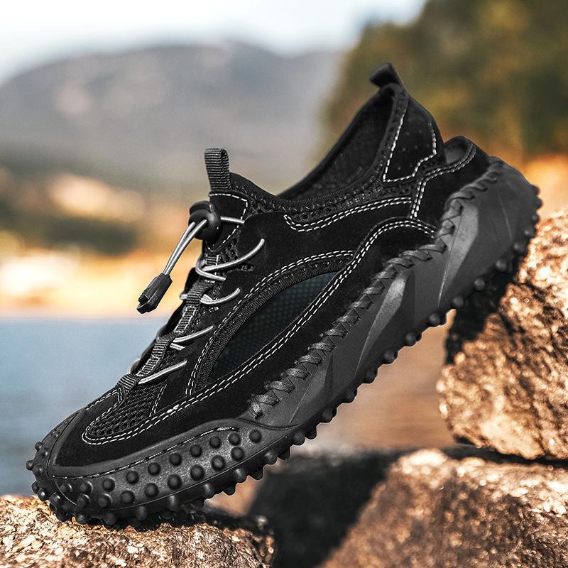 Mountaineering sandals men's summer bag head beach shoes men's outer wear sports sandals non-slip hollow wading shoes