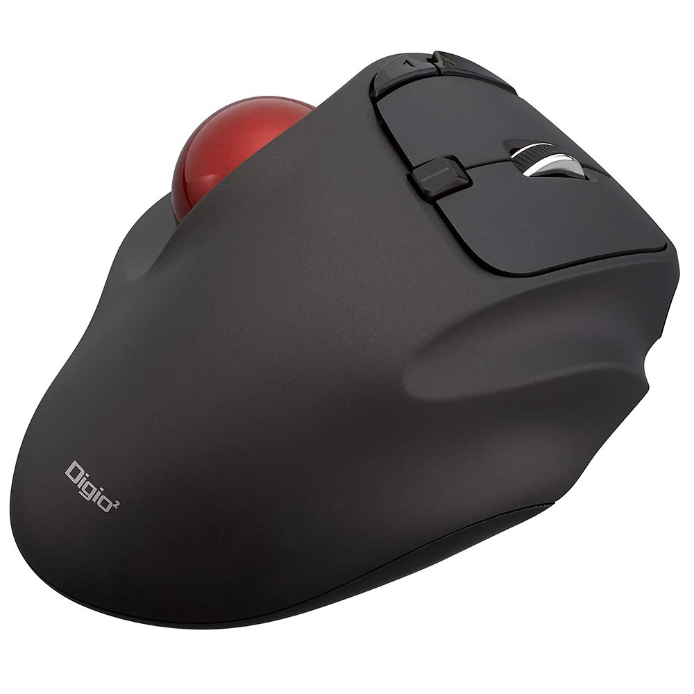 Nakabayashi Digio2 Wireless Mouse with Trackball, 5-Button Optical, Black, Z8645