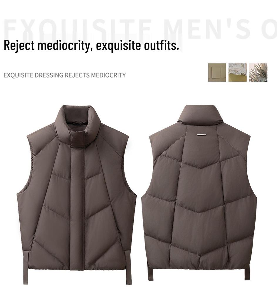 Stehkragen Herren Winter Daunenweste - Verdickt Trendig Koreanischer Stil Oberbekleidung