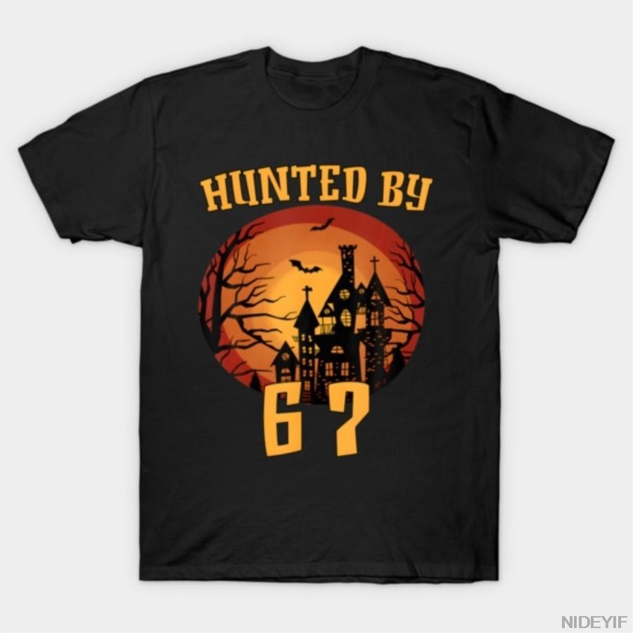 

6 7 Halloween 67 Six Seven Haunted Gen Alpha Z Spooky T-shirt For Men Women 100% Cotton T Shirts Short Sleeve Tops 1106-3 4XL