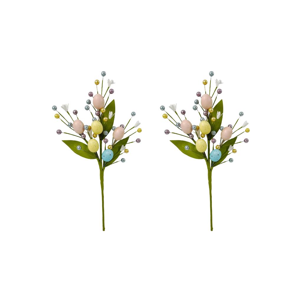 Künstliche Osterei Dekoraufkleber Frühling Ostern Blumenaufkleber mit bunten Eiern, Beeren und Blumen, geeignet für Ostern