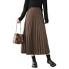 Pleated Long Flared Solid Elastic Plus Sizes Relaxed Perfect for or Travel [7-livehouse] Women's Skirt, Fall/Winter, Figure-Flattering, Color,