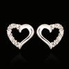 Cute Love Heart Crystal Stud Earrings CZ Rose Gold Plated Earings For Women Ear Jewelry Gift Trend DWE327