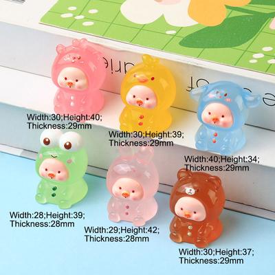 Pryskyřičné kreslené zvířátko se svítícím efektem v noci s obličejem prasátka Ozdoby Doplňky Auto Stolní Dekorace