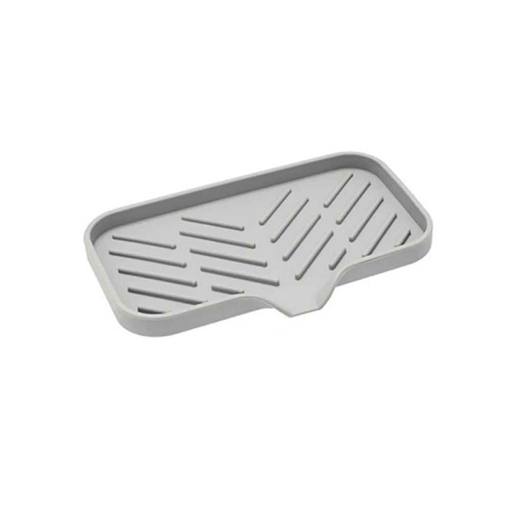 Sink Silicone Tray With drain Soap Sponge Storage Holder Countertop Sink Scrubber Brush Storage Rack Kitchen Organizer
