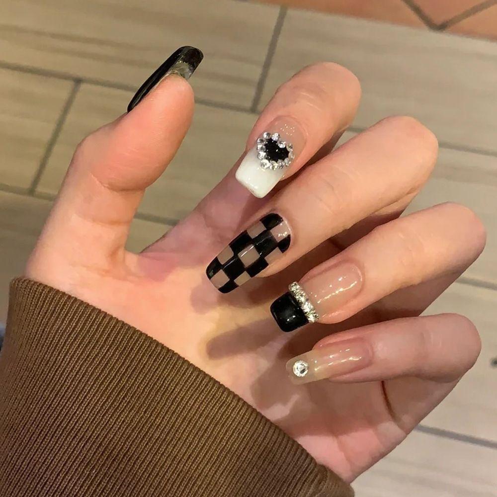 Checker Board Manicure Nail Art Decorations Nail Art Stickers Nail Foils Checkerboard Nail Stickers