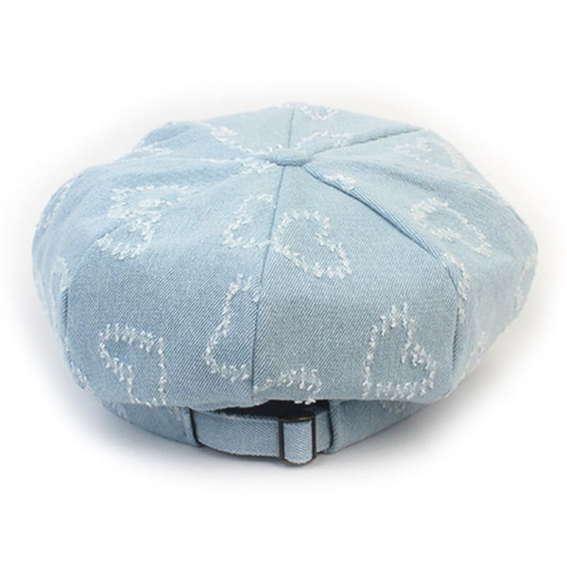 Universal Chemistry Heart Light Denim Belted Newsboycap