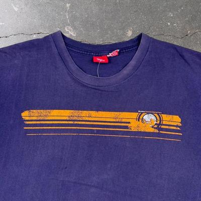 2000s Mossimo Surf Graphic Navy Orange Tee | 2XL