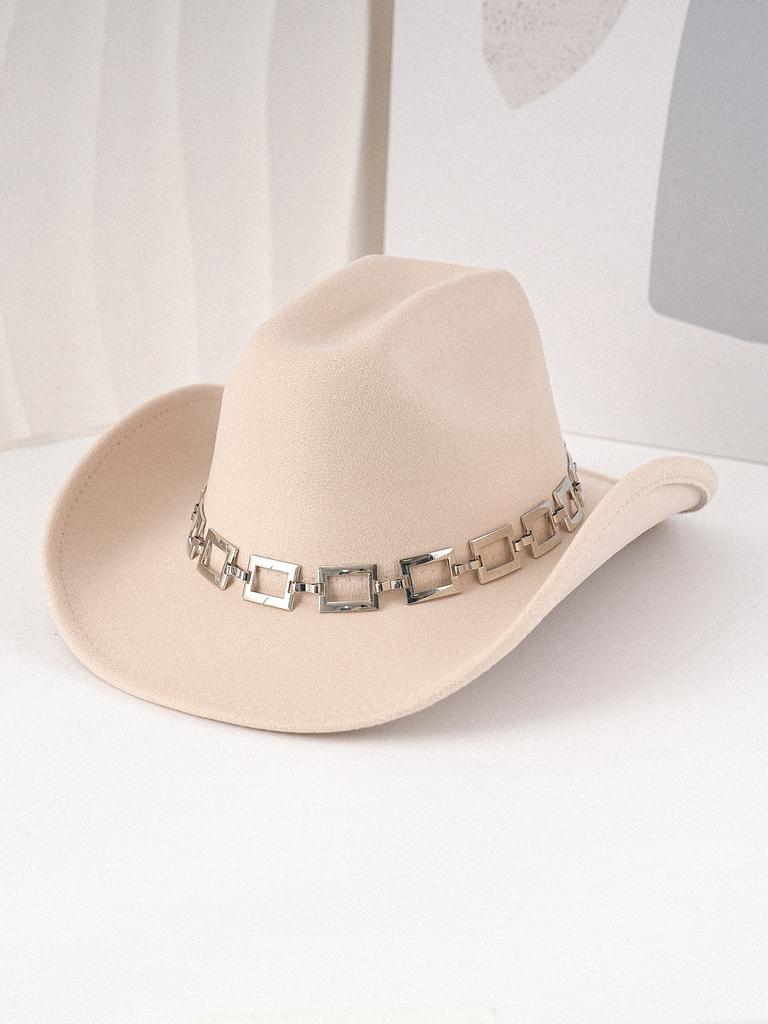 Silver Square Metal Hat Strap Fashion Western Cowboy Hat Top Hat Felt Hat Panama Hat Vintage