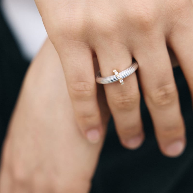 poery Moissanite Orbit Ring