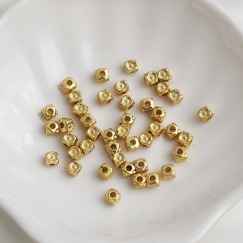14K Gold-Filled Flower Wheel Spacer Beads for DIY Bracelets & Necklaces