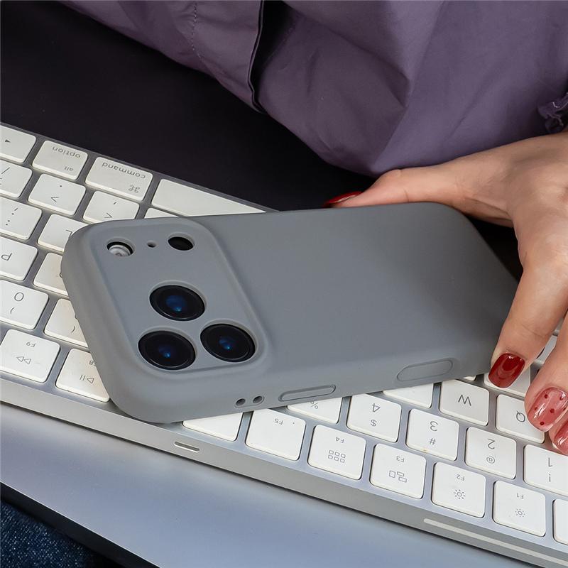

Full Lens Protection Matte Liquid Silicon Case For iPhone 17Air 17Pro Max 15 16Pro Touch Camera Button Shockproof Cover For iPhone 17Pro Max