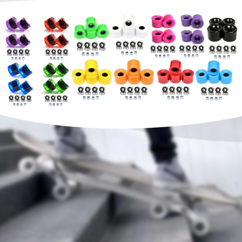 4 Pack Longboards Skateboard Wheels Cruising Wheel Set with Bearings and Spacers, Longboards Wheels PU Wheel Replacement