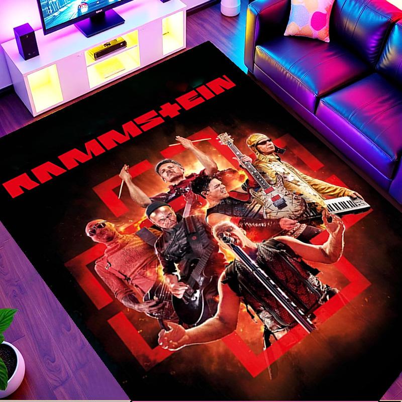 Rammstein Print Rug, Washable Floor Carpet, For Entryway Dorm Laundry Room Office Study, Home Decor Birthday Christmas Gift