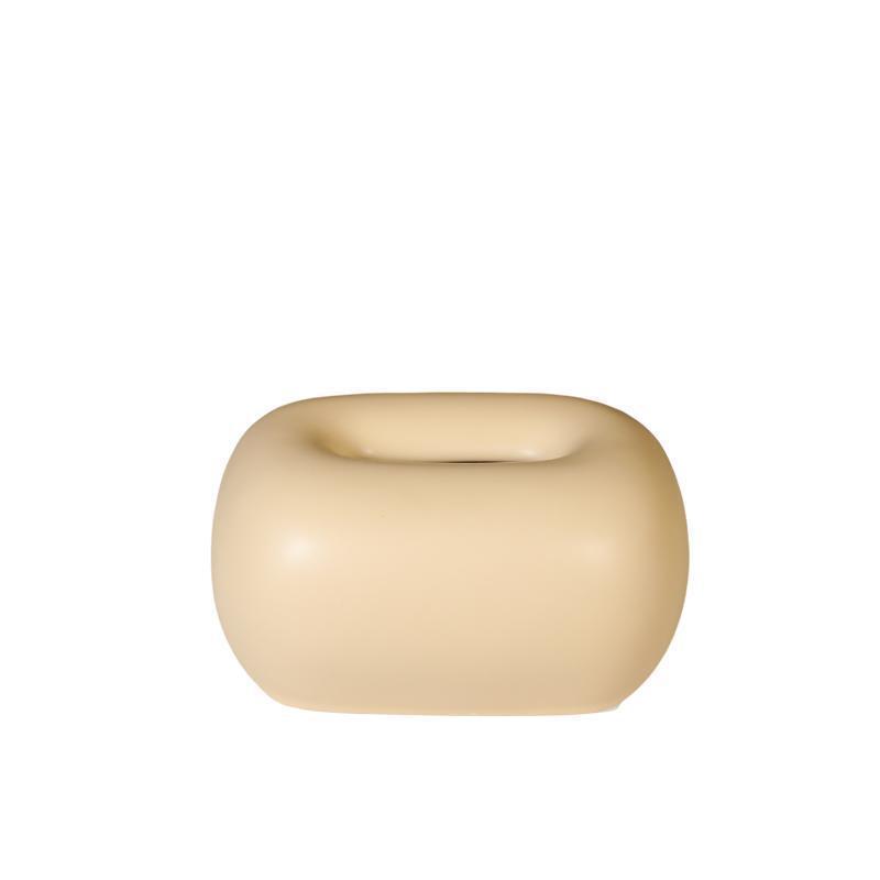 Ceramic Cream Tissue Box: Modern Light Luxury Ornament for Living Room, Coffee Table, or Dining Table Decor.