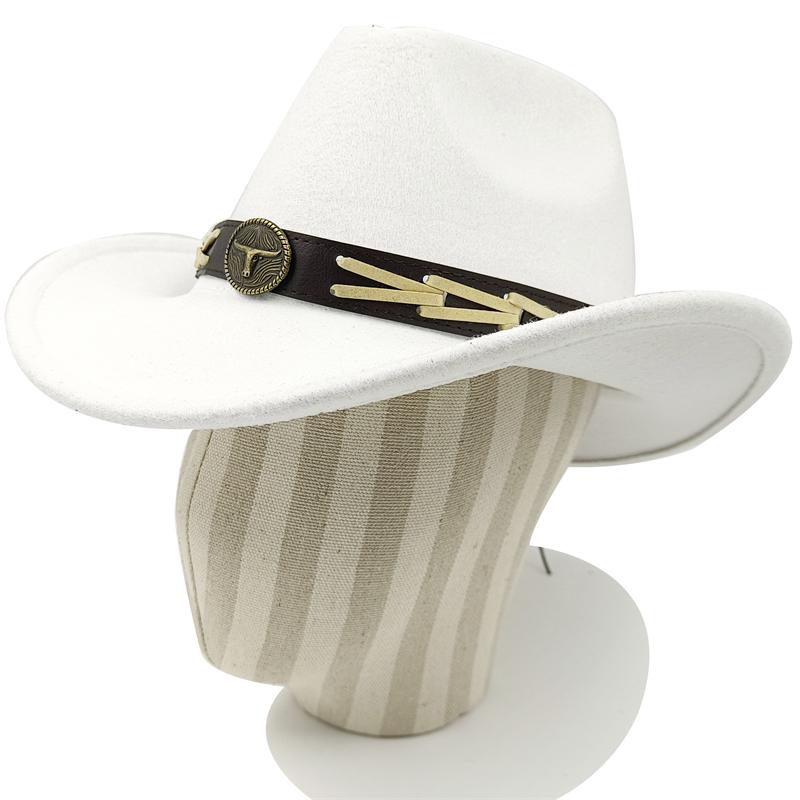 

Dark purple Cowboy Hat New Jazz Knight hat cowboy hat monochrome felt hat men s and women s large brim outdoor hat 56-58cm