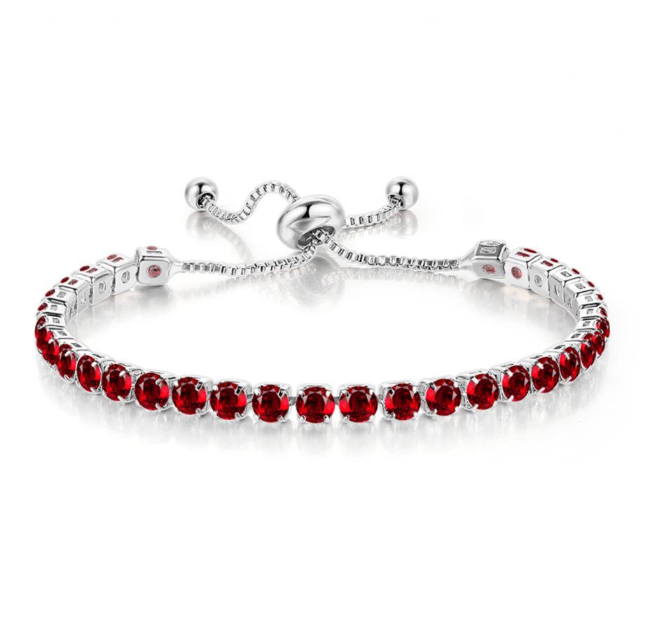4mm Copper Inlaid Zircon Adjustable Crystal Tennis Bracelet for Women