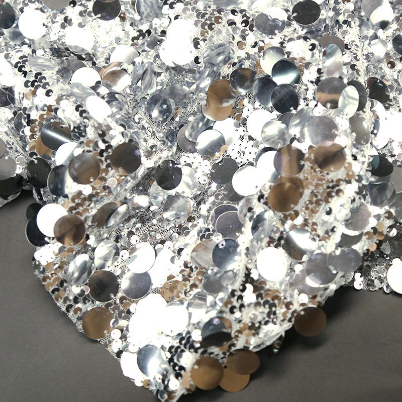 Shiny Reflective Sequin Fabric Sequins Laser Dazzle Fabric Wedding Party Dress Stage Performance Clothing Background Cloth