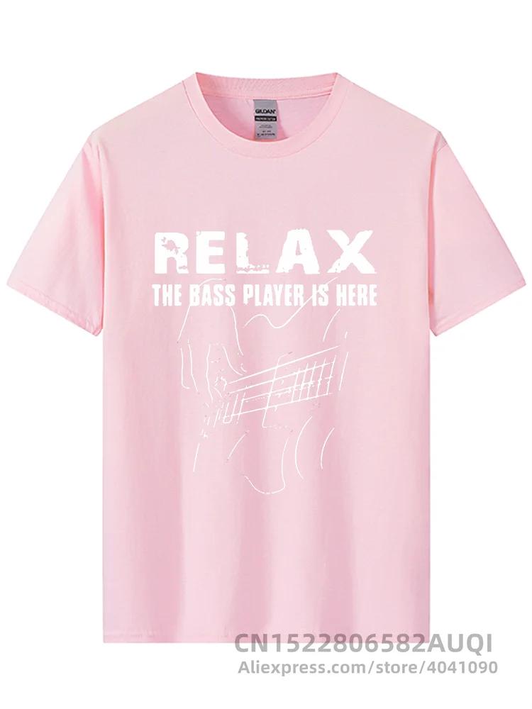 Electric Guitar Nevan Music Tshirt Relax The Bass Player Is Here 100% Cotton Fashionable Black T Shirt Summer Popular Tees