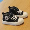 Unisex Kids High Top Canvas Casual Sneakers Non Slip Soft Sole Children Board Shoes