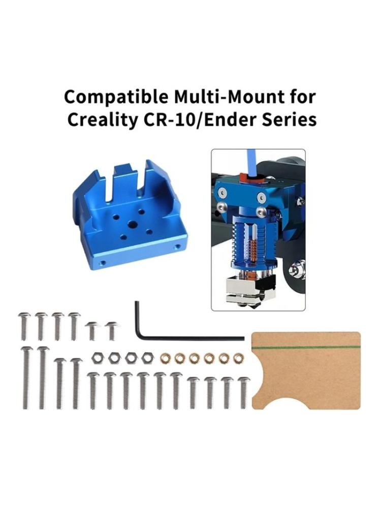 3D Printer Hotend Support Bracket, All Metal Anodized Aluminum for CR10S Improved Cooling, Blue