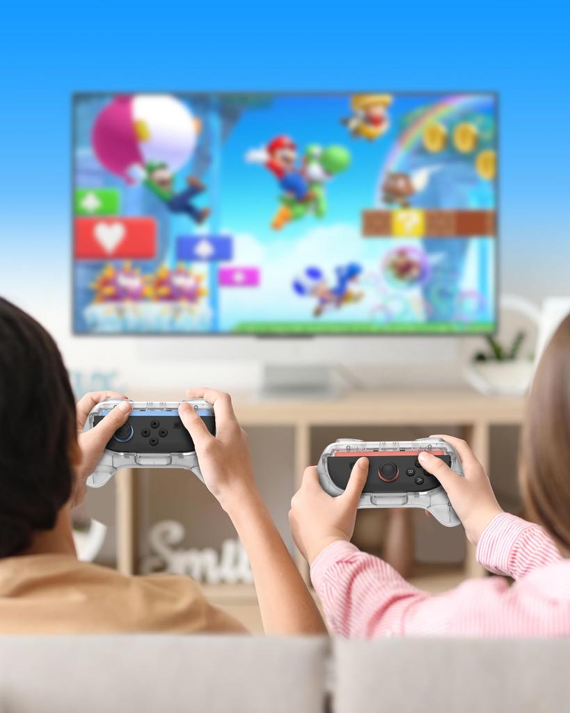 TRANSNOVO Set aus 2 Griffen für Switch 2 Controller Ergonomisches Design mit stoßfesten und erweiterten SL- und SR-Tasten Joy-Con (2025) Joy-Con - Rutschfest