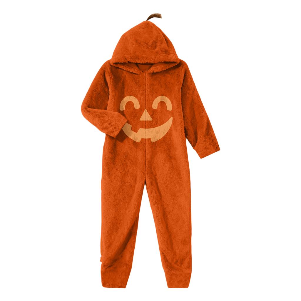 Kids' Halloween Printed Flannel Pajama Set for Cozy Lounging