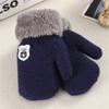 Winter Hanging Neck Soft Cute Kids Gloves Knitted Mittens Thick Warm