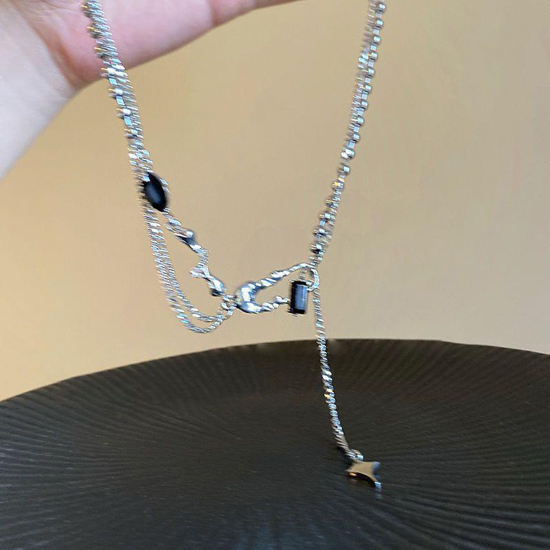 Sweet Spicy Girl Zircon Tassel Necklace - Hip Hop Style Clavicle Chain for Women, Summer Luxury Accessory