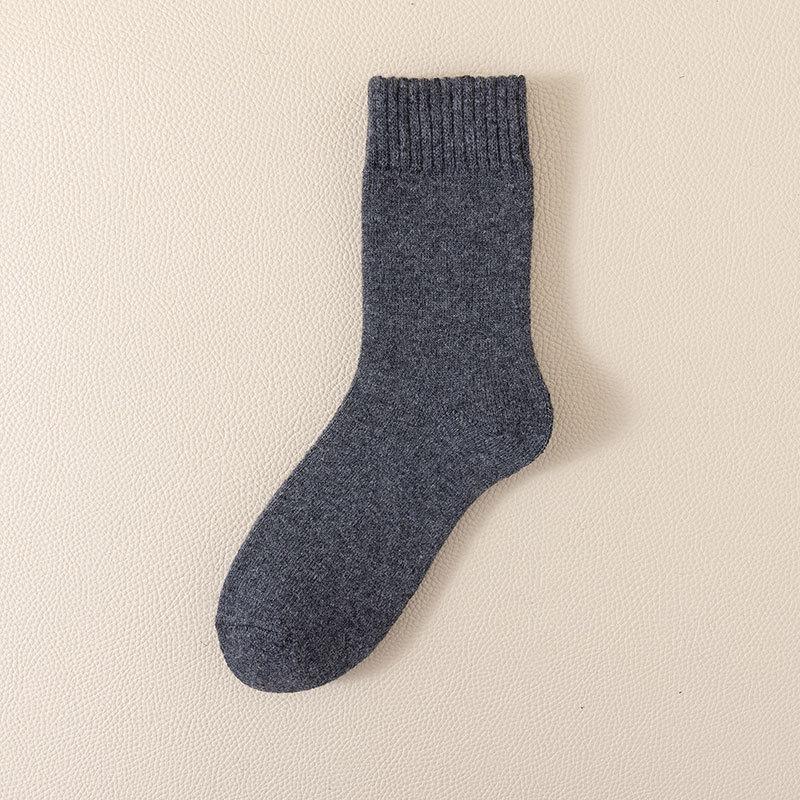Men's Cold-Resistant Wool Mid-Tube Winter Socks, Thick and Warm Plus Velvet Terry Cashmere Socks