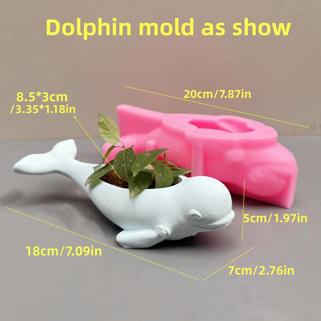 Large DIY Marine Animal Whale Seal Succulent Plant Flower Pot Resin Silicone Mold Lighthouse Candle Cup Concrete Gypsum Mold