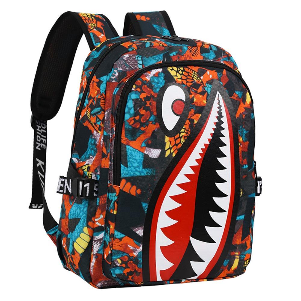 New Primary School Children's Schoolbag Shark Personalized Pattern Printing Lightweight Leisure Bag Simple Backpack