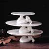 Kaninchenform Keramik Kuchenplatte Hochzeitsfeier Dessert-Ausstellungsständer Fondant-Kuchen-Dekorationswerkzeuge Heimdekorationswerkzeuge
