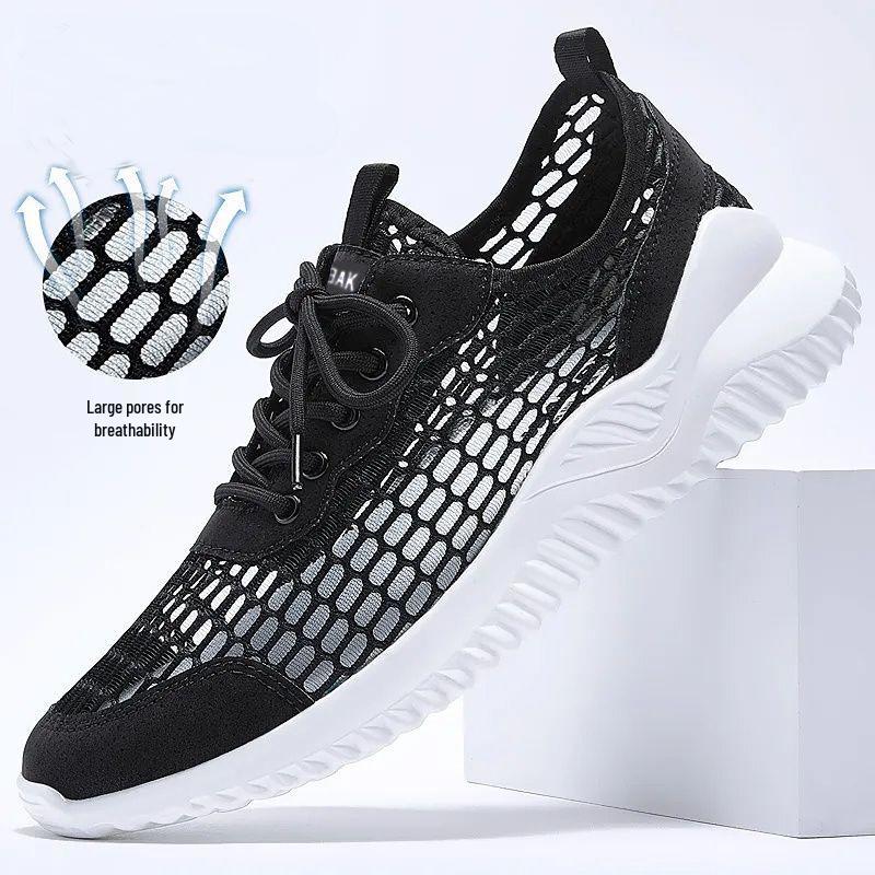 Summer 2023 Men's Mesh Breathable Casual Shoes - Lightweight, Hollow Design.