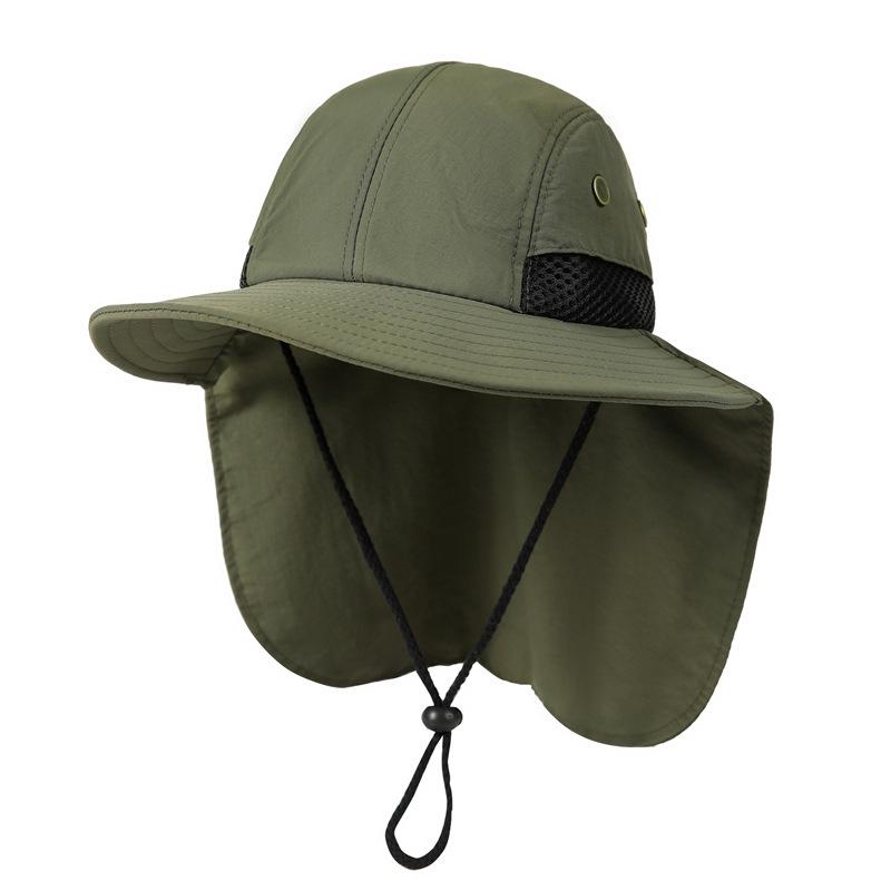 Fishing hat Men's sunscreen hat Summer shawl Neck visor Big brim bucket hat Sun hat Cycling fishing