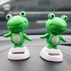 Car Dashboard Decoration Shaking Head Frog Solar Powered Dancing Frog Auto Interior Ornaments Car Swinging Head Frogs Decor