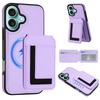 Applicable to iPhone16 mobile phone case, Samsung S25 lychee pattern wireless charging magnetic card bag bracket multi-function anti-drop