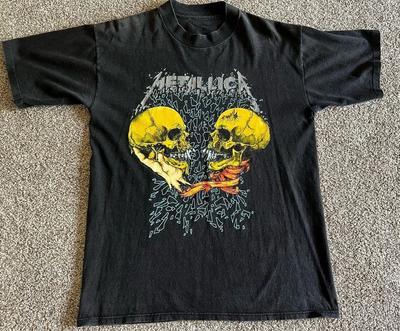 Vintage Stil Metallica Sad But True Pushead Totenkopf Grafik Band T-Shirt Unisex T-Shirt