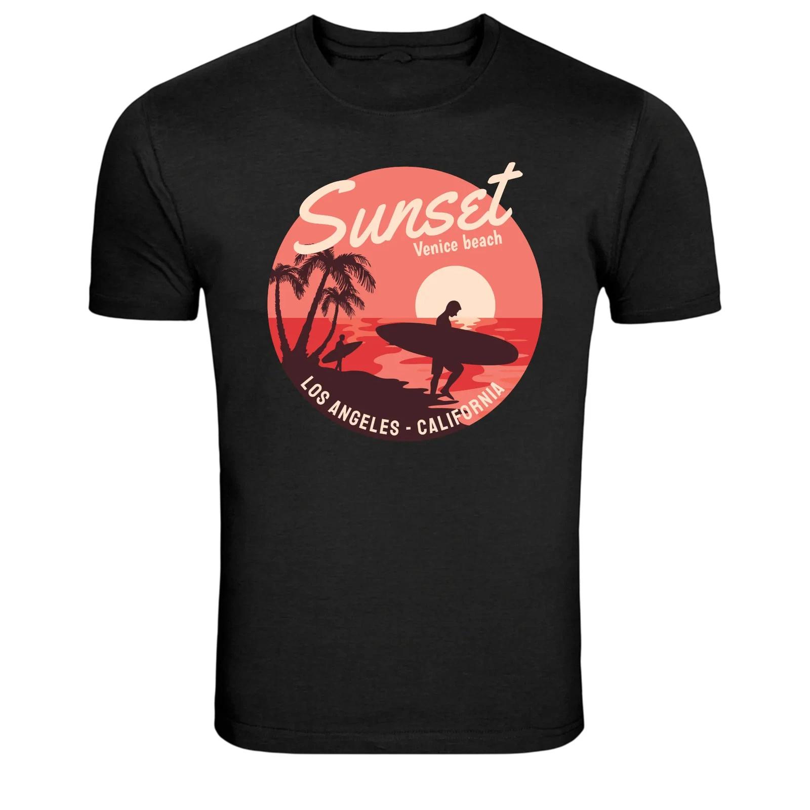 Sunset Venice Beach Los Angeles California Graphic T-Shirt XXXL