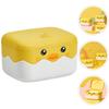 Soap Holder Container Portable Bathroom Dish Shower Little Yellow Duck No Punching Case Decorative Animal