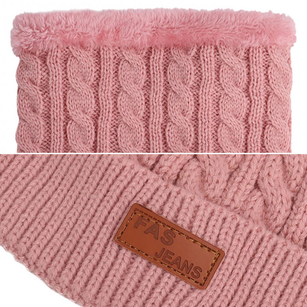 Nuovo Cappello da Bambino Guanti Sciarpa Completo Autunno Inverno Lavorato  a Maglia per Bambini Cappello Guanti Sciarpa Set Fodera in Pile Caldo
