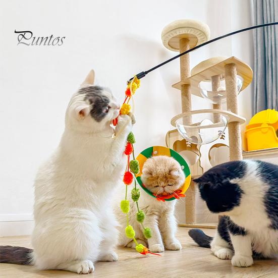 Cats Wand Toy Cat Teaser Stick Bending Resistance Bite-resistant Non Shedding Crisp Bell Colored Yarn Ball Flexible Rod 51cm Pet Accessories