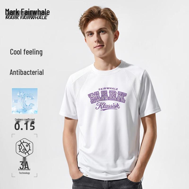 MARK FAIRWHALE Men s Summer Cool-Dry Short-Sleeve T-Shirt M классический белый