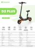 isinwheel D2 Plus Electric Scooter - 1000W Motor, 65km Range, 10" Off-Road Tires with Dual Suspension & LCD Display