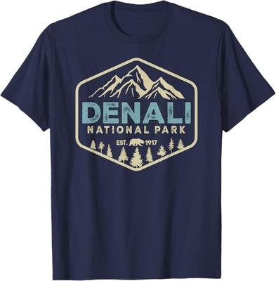 Retro Denali Nationalpark Berge Natur Vintage Wander-T-Shirt